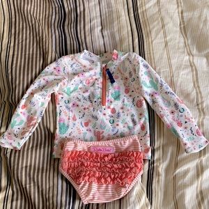 Ruffle Butts rash guard and bottoms